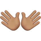 open hands: medium skin tone สำหรับแพลตฟอร์ม Apple
