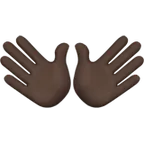 open hands: dark skin tone per la piattaforma Apple