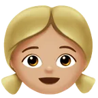 girl: medium-light skin tone für Apple Plattform