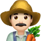 man farmer: light skin tone for Apple platform