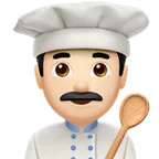 man cook: light skin tone สำหรับแพลตฟอร์ม Apple