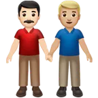 Apple platformu için men holding hands: light skin tone, medium-light skin tone