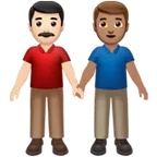 Apple প্ল্যাটফর্মে জন্য men holding hands: light skin tone, medium skin tone