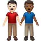Apple 플랫폼을 위한 men holding hands: light skin tone, medium-dark skin tone
