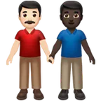 Apple 플랫폼을 위한 men holding hands: light skin tone, dark skin tone