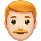 man: light skin tone, red hair til Apple platform