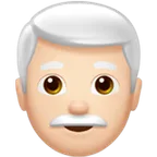 man: light skin tone, white hair til Apple platform
