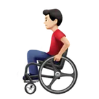 Apple platformu için man in manual wheelchair: light skin tone