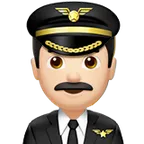 man pilot: light skin tone til Apple platform