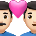couple with heart: man, man, light skin tone per la piattaforma Apple