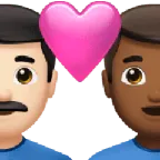 couple with heart: man, man, light skin tone, medium-dark skin tone para a plataforma Apple