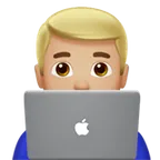 man technologist: medium-light skin tone สำหรับแพลตฟอร์ม Apple