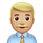 Apple platformu için man office worker: medium-light skin tone