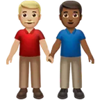 Apple 플랫폼을 위한 men holding hands: medium-light skin tone, medium-dark skin tone