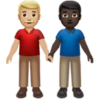 Apple 플랫폼을 위한 men holding hands: medium-light skin tone, dark skin tone