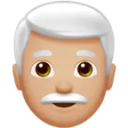 Apple platformu için man: medium-light skin tone, white hair