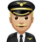 man pilot: medium-light skin tone alustalla Apple