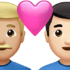 couple with heart: man, man, medium-light skin tone, light skin tone for Apple platform