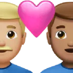 couple with heart: man, man, medium-light skin tone, medium skin tone für Apple Plattform