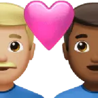 Apple dla platformy couple with heart: man, man, medium-light skin tone, medium-dark skin tone