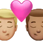 Apple platformu için kiss: man, man, medium-light skin tone, medium skin tone