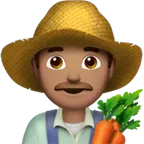 man farmer: medium skin tone für Apple Plattform