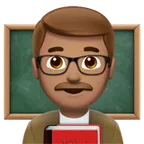 Apple प्लेटफ़ॉर्म के लिए man teacher: medium skin tone