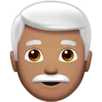 man: medium skin tone, white hair pour la plateforme Apple