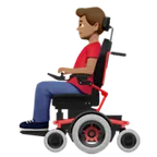 man in motorized wheelchair: medium skin tone alustalla Apple