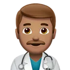 man health worker: medium skin tone til Apple platform
