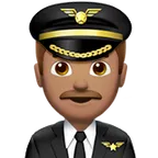 man pilot: medium skin tone für Apple Plattform