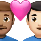 Apple 플랫폼을 위한 couple with heart: man, man, medium skin tone, light skin tone