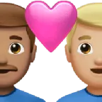 couple with heart: man, man, medium skin tone, medium-light skin tone für Apple Plattform