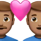 couple with heart: man, man, medium skin tone for Apple platform