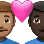 couple with heart: man, man, medium skin tone, dark skin tone für Apple Plattform