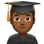 Apple platformu için man student: medium-dark skin tone