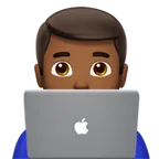 man technologist: medium-dark skin tone สำหรับแพลตฟอร์ม Apple