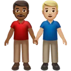 Apple 플랫폼을 위한 men holding hands: medium-dark skin tone, medium-light skin tone