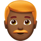 Apple platformu için man: medium-dark skin tone, red hair
