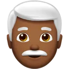 Apple platformu için man: medium-dark skin tone, white hair