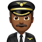 man pilot: medium-dark skin tone لمنصة Apple