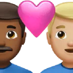 Apple dla platformy couple with heart: man, man, medium-dark skin tone, medium-light skin tone