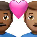 couple with heart: man, man, medium-dark skin tone, medium skin tone für Apple Plattform