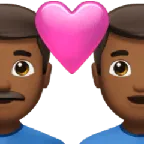 couple with heart: man, man, medium-dark skin tone para a plataforma Apple