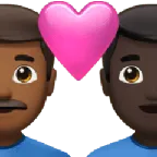 couple with heart: man, man, medium-dark skin tone, dark skin tone para a plataforma Apple