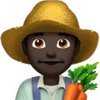 man farmer: dark skin tone لمنصة Apple
