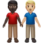 Apple 플랫폼을 위한 men holding hands: dark skin tone, medium-light skin tone