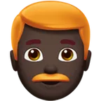 Apple platformu için man: dark skin tone, red hair