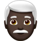 Apple platformu için man: dark skin tone, white hair