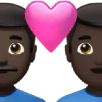 couple with heart: man, man, dark skin tone pentru platforma Apple